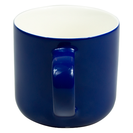 Кружка фарфоровая Casa Grande Iris Varnish, глянцевая, темно-синяя/белая,  400 мл
