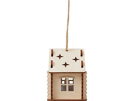 Деревянная подвеска на елку с подсветкой «Lumihut»