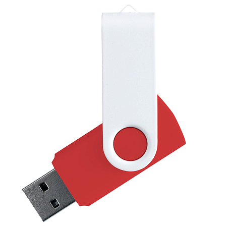 Флеш накопитель USB 2.0 Twister Сolor Mix 16GB, пластик Софт Тач/металл, красный/белый
