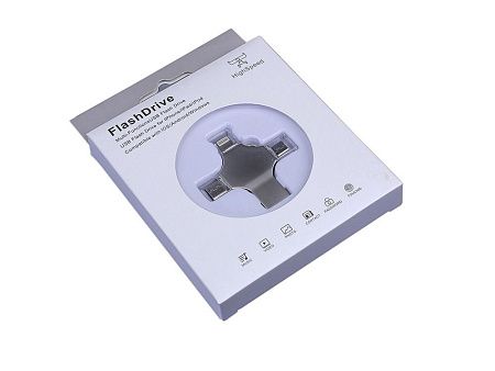 USB 3.0-флешка на 64 Гб 4-в-1 с разъемами Micro USB, Type-C и Lightning