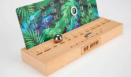 Настольный вечный календарь с магнитным блоком, дерево