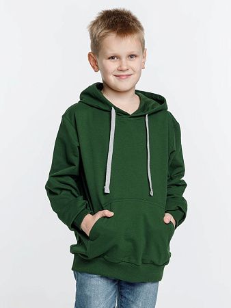 Толстовка с капюшоном детская Kirenga Kids, темно-зеленая, размер 14 лет (154-164 см)