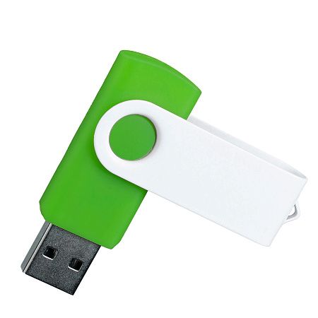 Флешка TWIST WHITE COLOR Салатовая с белым 4015.15.07.64ГБ