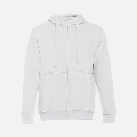 Толстовка мужская на молнии с капюшоном Amsterdam, белая, размер XL