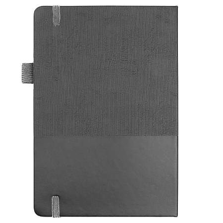 Блокнот А5 Burnie, в твердой обложке c резинкой и петлей для ручки в линейку, серый