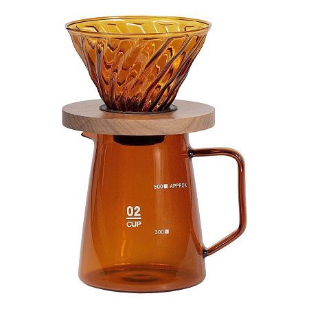 Стеклянный чайник с воронкой для кофе, Circle Joy