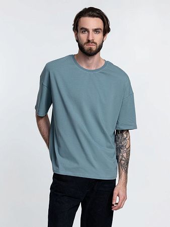 Футболка унисекс оверсайз Crosstown, серо-зеленая, размер XL