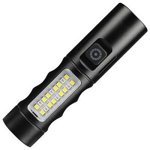 Фонарь Tools York, алюминиевый, аккумуляторный, с зарядкой type-c, черный