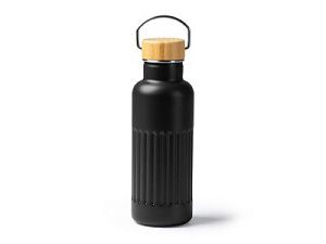 Термобутылка NOBUK с бамбуковой крышкой, 500 мл, цвет: черный