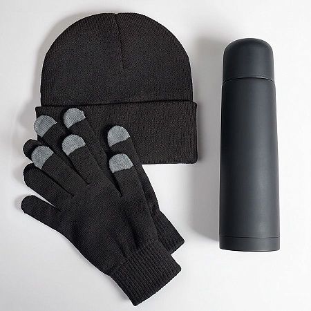 Набор подарочный GET WARM: перчатки, шапка, термос