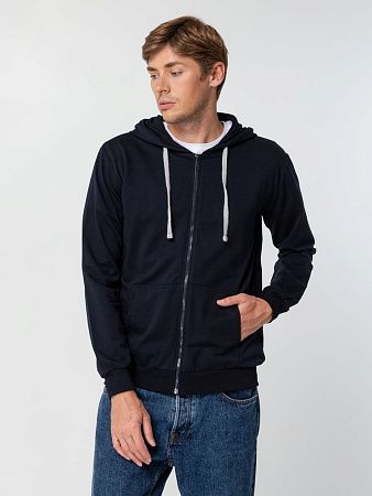 Толстовка на молнии с капюшоном Unit Siverga, темно-синяя, размер XS