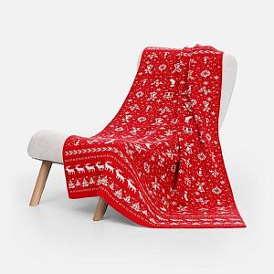 Плед Holidale, синий с молочным