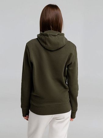 Толстовка на молнии с капюшоном унисекс King, хаки, размер XS