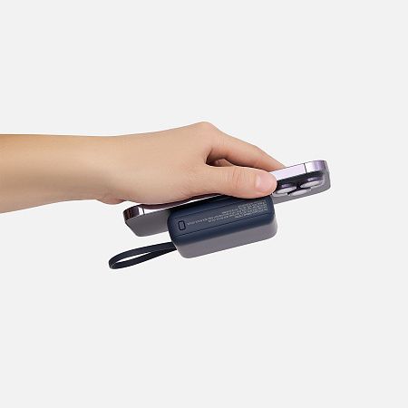Внешний аккумулятор с подсветкой Риттер PD (Ritter PD) 10000mAh с функцией беспроводной зарядки 15W, синий