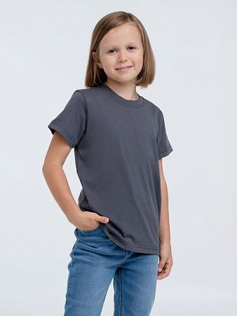 Футболка детская T-Bolka Kids, темно-серая (графит), размер 8 лет (118-128 см)