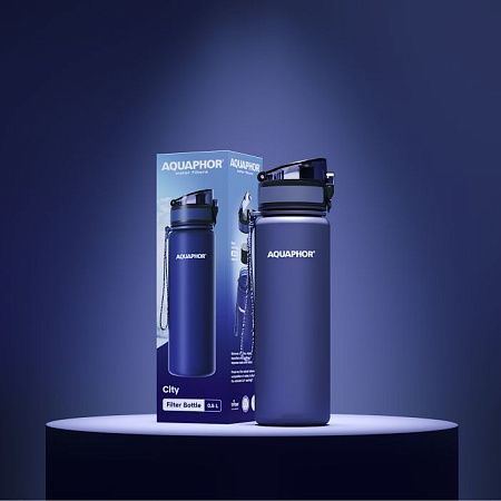 Бутылка-фильтр «Аквафор Сити», темно-синяя