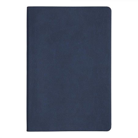 Ежедневник блок в клетку Flexy Soft Touch Latte А5, темно-синий, недатированный, в гибкой обложке