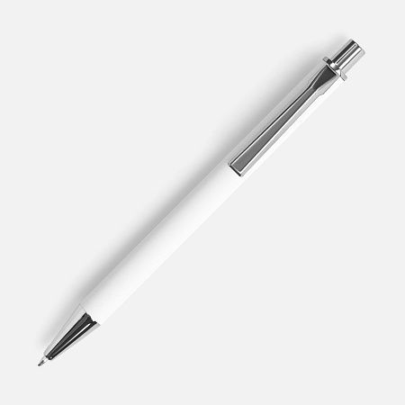 Ручка шариковая Lobby Soft Touch Chrome, белая