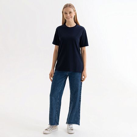 Футболка унисекс Крис (Kris), 150 гр., темно-синяя, размер L