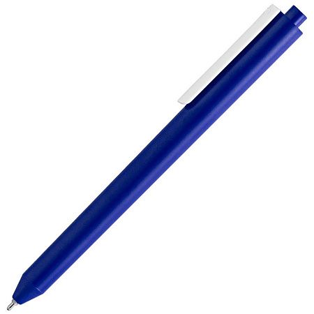 Ручка шариковая Pigra P03 Mat, темно-синяя с белым
