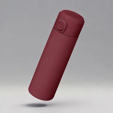 Вакуумная термокружка c кнопкой «Guard», soft-touch, 400 мл, тубус