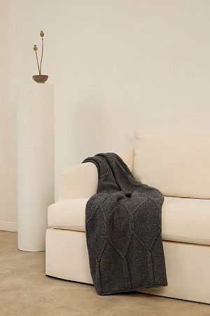 Плед Curve Verve, серый меланж (маренго)