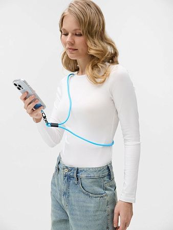 Кабель-ланьярд energyFlex Power Delivery 60 Вт, голубой