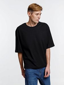 Футболка оверсайз унисекс Base Space, черная под нанесение