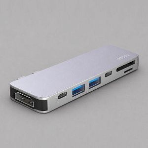 USB-C адаптер для MacBook 7-в-1, цвет: серебристый