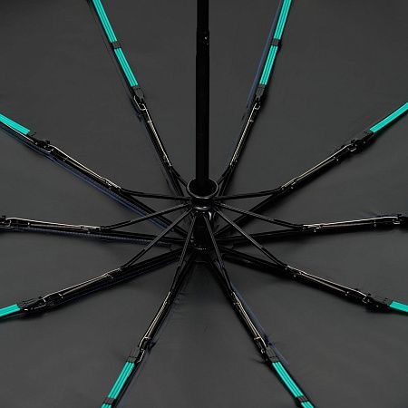 Зонт складной Skymate с УФ-защитой и ручкой-карабином, темно-синий