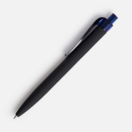 Ручка шариковая Prodir QS01 PRT-T Soft Touch, черная с синим