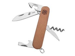 Нож перочинный, 90 мм, 10 функций, цвет: коричневый, серебристый