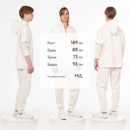 Толстовка унисекс H3, молочно-белая, размер XL/2XL