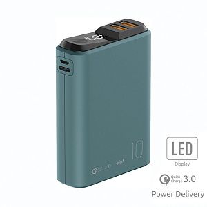 Внешний аккумулятор QS-10, 10000mAh, QuickCharge 3.0