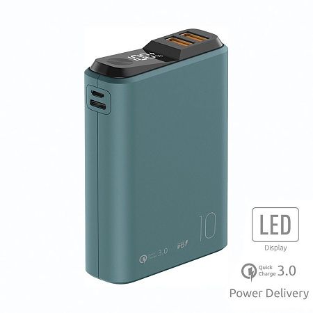 Внешний аккумулятор QS-10, 10000mAh, QuickCharge 3.0