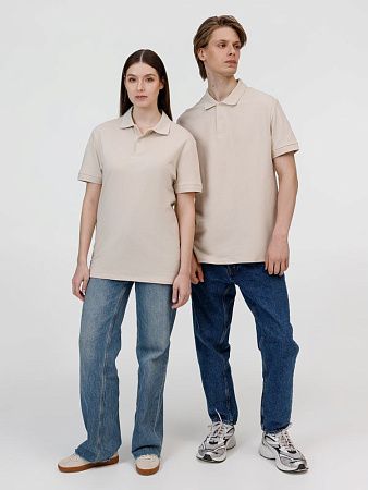 Рубашка поло унисекс Pacific, бежевая (льняная), размер XL