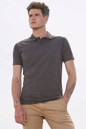 Рубашка поло мужская Prescott Men 170, темно-серая, размер S