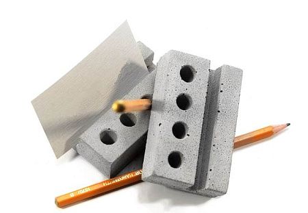 Бетонная визитница с подставкой для карандашей и ручек