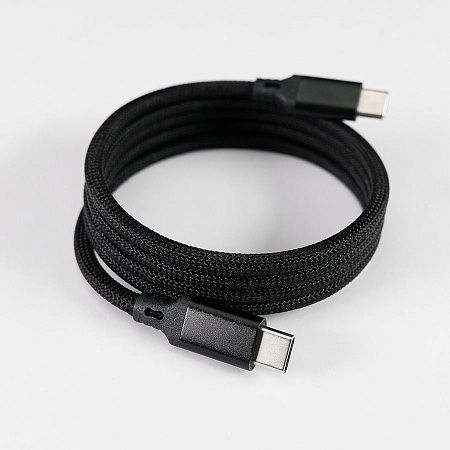 Кабель COIL магнитный для зарядки и передачи данных, 100Вт, 480Мб/с, нейлоновая оплетка, черный
