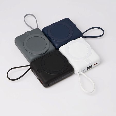 Внешний аккумулятор с подсветкой Риттер PD (Ritter PD) 10000mAh с функцией беспроводной зарядки 15W, серый