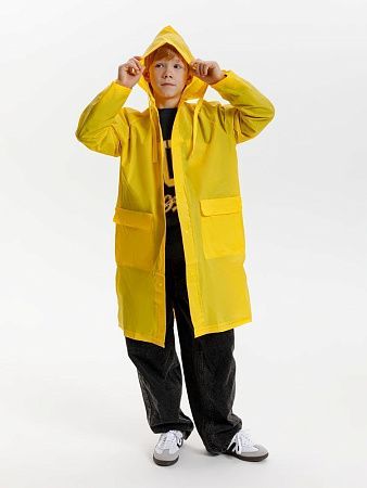 Дождевик детский RainDrop Kids, желтый, размер 10 лет (130-140 см)