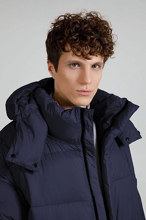 Пуховик унисекс Kapsula, темно-синий, размер M/L