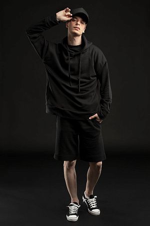 Худи унисекс H2, черное, размер XL/2XL