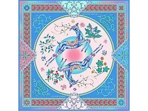 Платок «Северное сияние», цвет: голубой, синий, красный, розовый, многоцветный