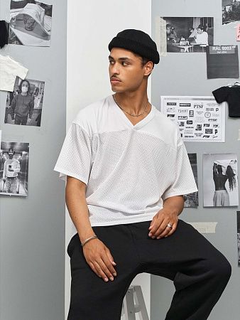 Футболка унисекс Nino с V-образным вырезом, белая, размер M