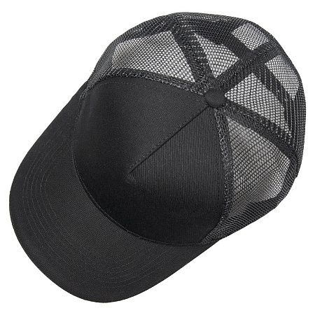 Кепка 5-панельная  Shefild  250 с сеткой, c черным сендвичем, черная