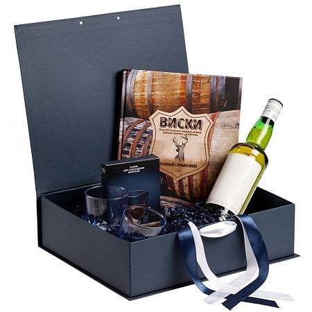 Коробка на лентах Tie Up, темно-синяя