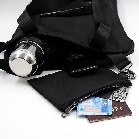 Шоппер Superbag Pocket, с внутренним креплением (карабин) и чехлом для мелочей