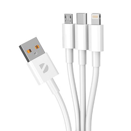 Дата-кабель 3 в 1: micro USB, USB-C, Ligthning, 1.2м