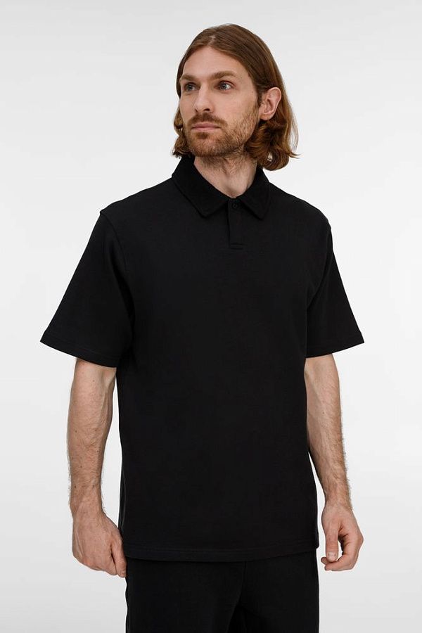 Рубашка поло унисекс Tiimi, черная под нанесение